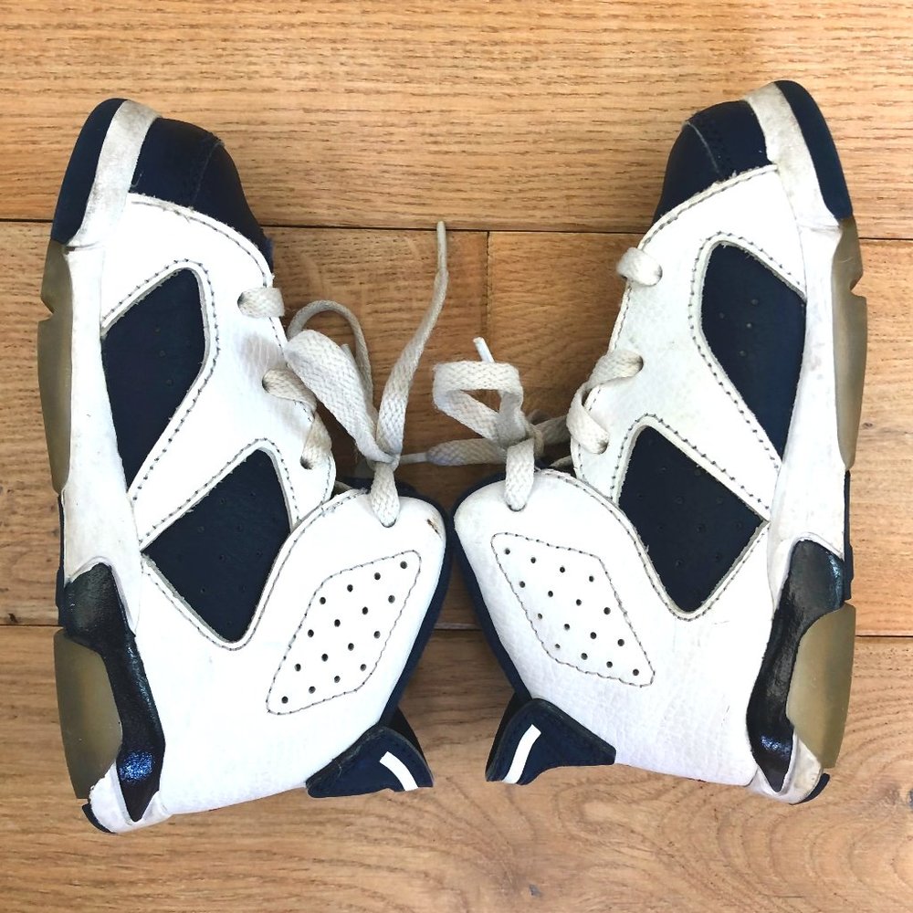 Jordan Retro 6 Alligator Toddler Size 8C, White/Midnight Navy